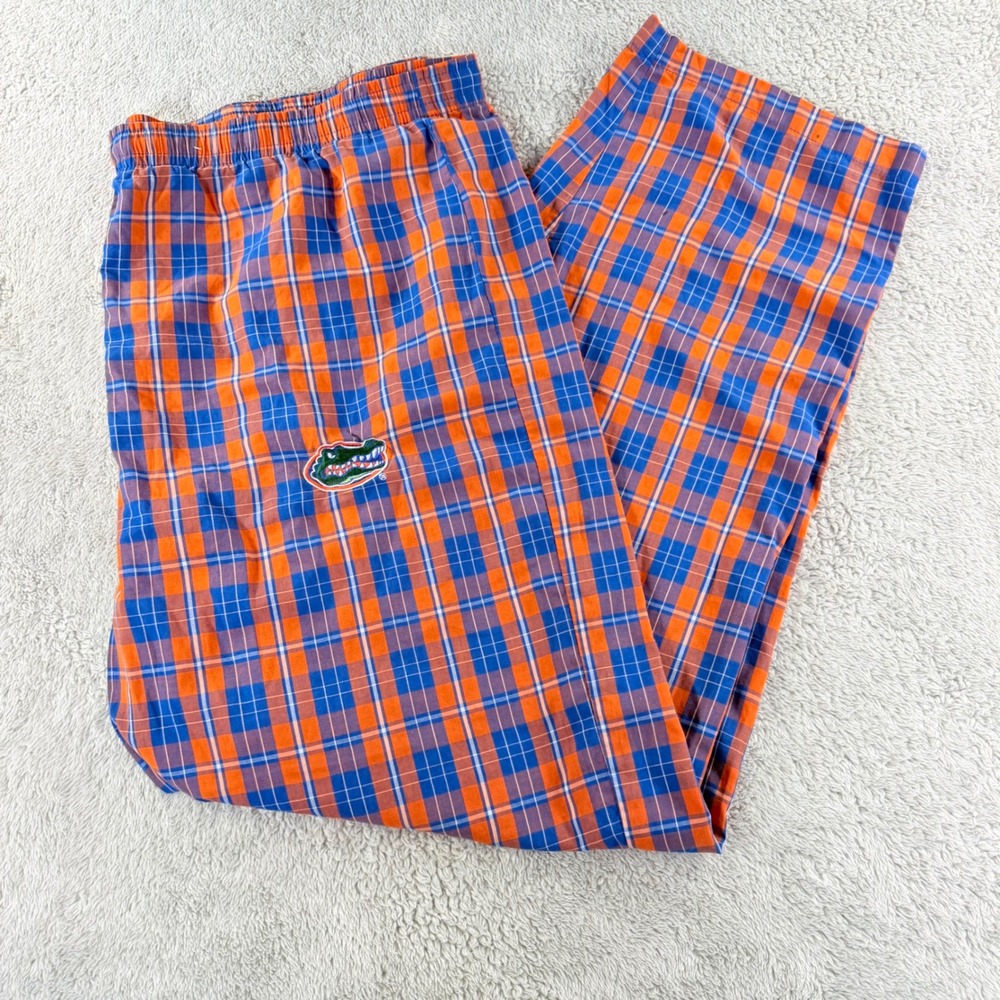 Sideline Apparel NCAA Florida Gators Plaid Pajama Pants Mens Large Orange Blue